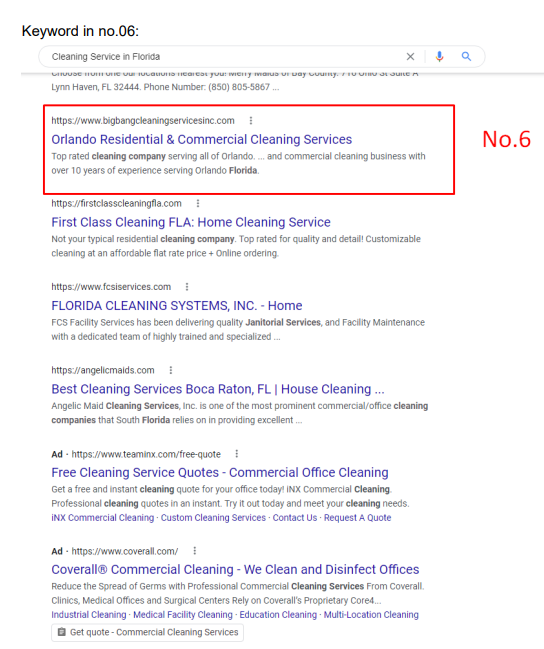 Ranking on Top Page
